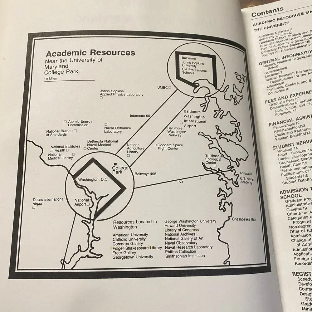 University Of Maryland At College Park Graduate Catalog 1978/1980